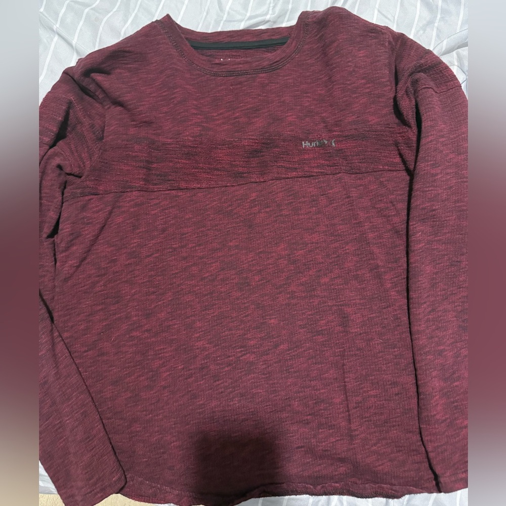 Hurley Men's Maroon Long Sleeve Shirt